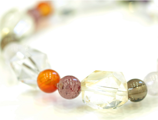 Citrine & Tiffany Stone & Rose Quartz & Smoky Quartz & Carnelian & Mangano Epidote in Quartz bracelet