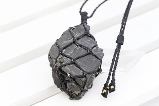 Elite Shungite Macrame pendant necklace