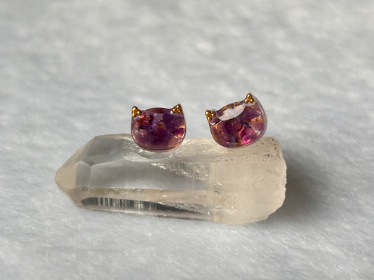 "Amethyst" Cat earrings