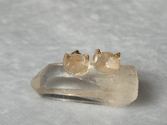 "Moon stone" Cat earrings