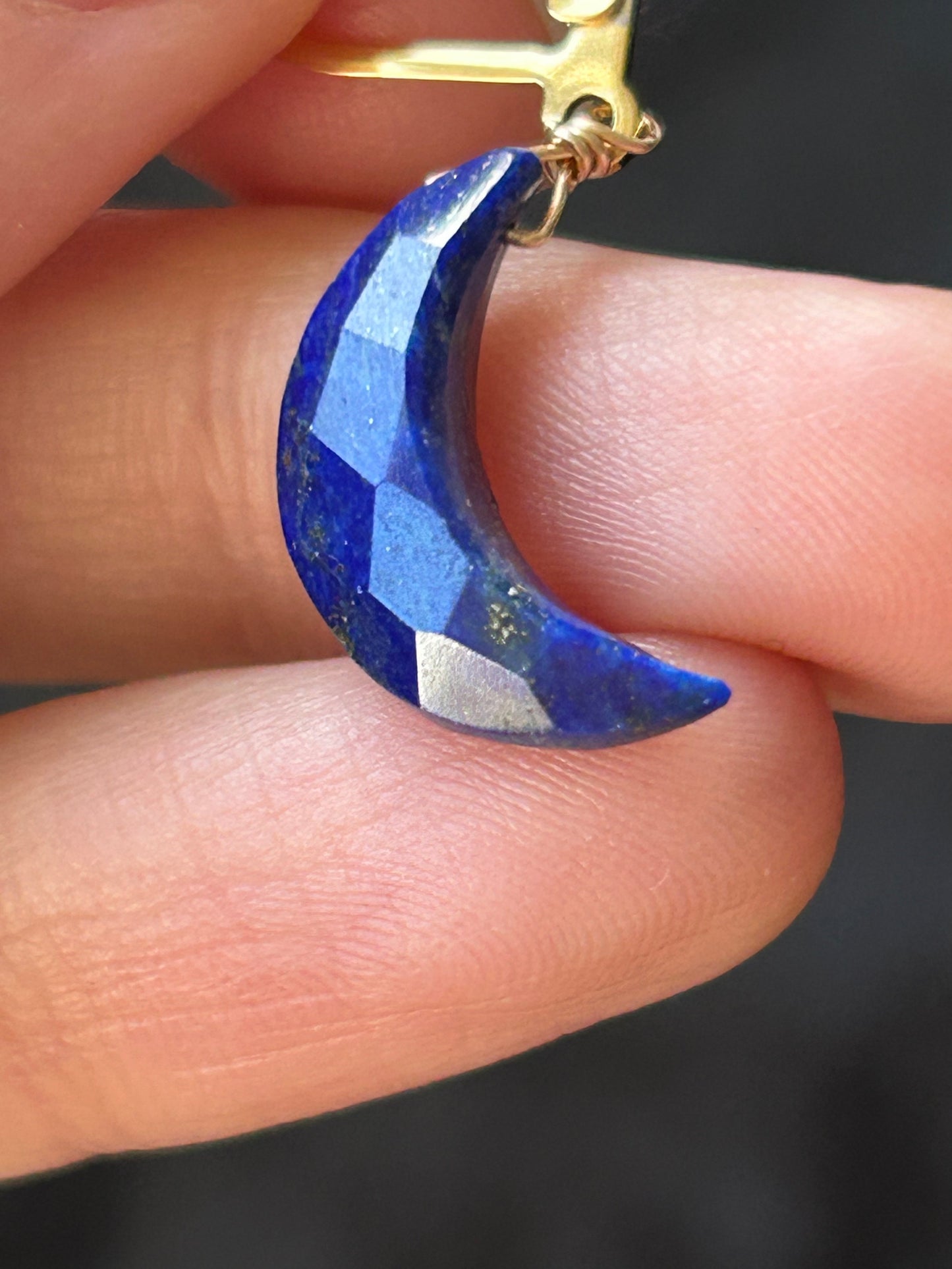 Boucles d'oreilles Croissant de Lune Lapis lazuli ★