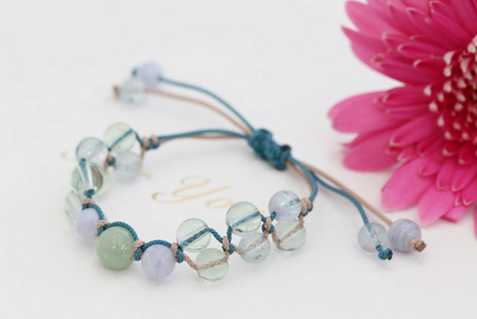 Jade & Fluorite & Blue Lace Agate & Aquamarine bracelet for kids