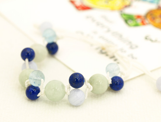 Jade & Lapis lazuli & Blue Lace Agate & Aquamarine bracelet for kids