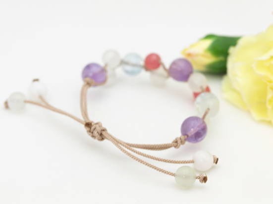 Moon stone & Pink Opal & Aquamarine & Rose amethyst & Incarose bracelet for kids