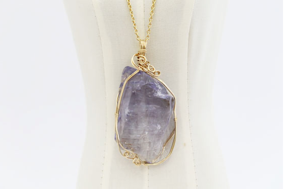 Sierra Nevada Andara Crystal "Sovereign Amethyst" pendant, K14 Gold