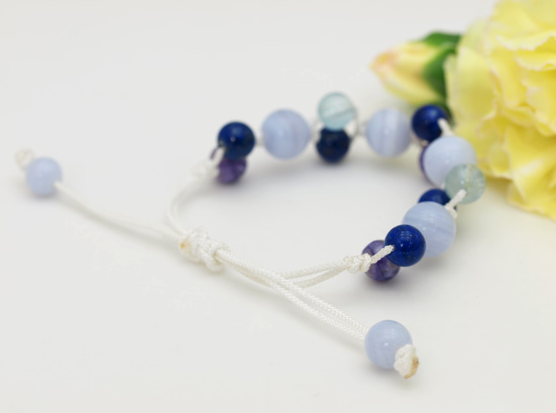 Charoite & Lapis lazuli & Blue Lace Agate & Aquamarine bracelet for kids