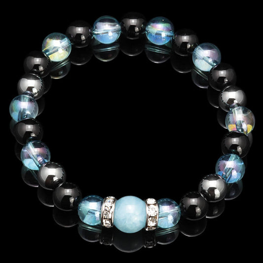 Aura & Aquamarine bracelet, 10mm