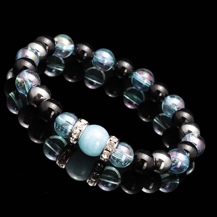 Aura & Aquamarine bracelet, 10mm