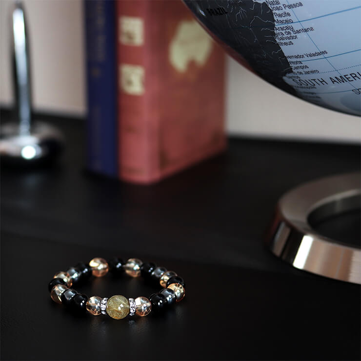 Aura & Rutile Quartz bracelet, 12mm