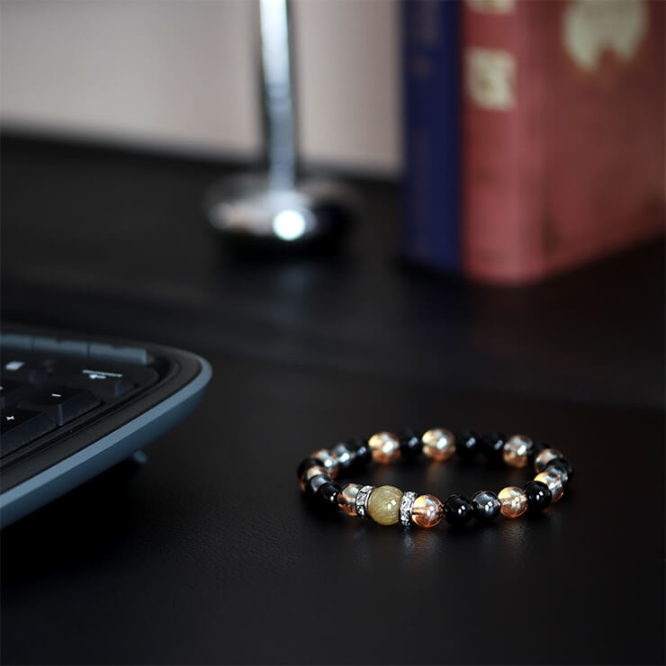 Aura & Rutile Quartz bracelet, 10mm