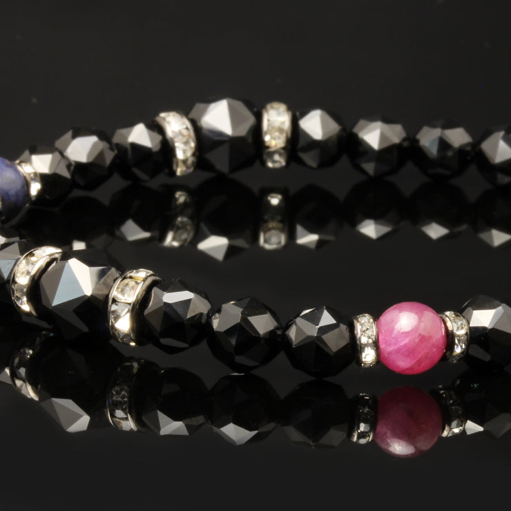 Black Spinel & Ruby Sapphire Emerald bracelet