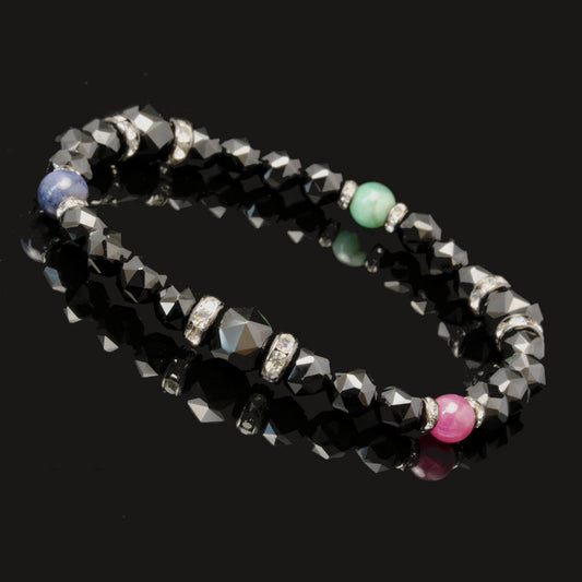 Black Spinel & Ruby Sapphire Emerald bracelet